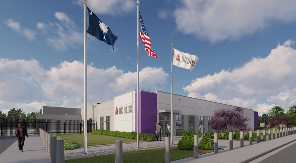 Outside of DC BLOX data center located in Greenville, SC